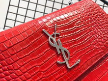 Load image into Gallery viewer, YSL Medium Sunset In Crocodile Embossed Shiny Leather Bag