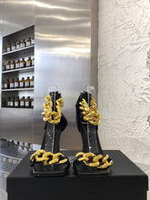 Load image into Gallery viewer, Versace Medusa Chain Nappa Leather Sandals