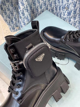 Load image into Gallery viewer, Prada Monolith brushed Rois Leather And Nylon Boots