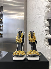 Load image into Gallery viewer, Versace Medusa Chain Nappa Leather Sandals