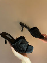 Load image into Gallery viewer, Prada Satin Sandals With Crystals