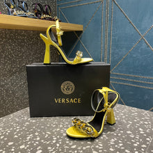 Load image into Gallery viewer, Versace Medusa Chain High Heel Sandals