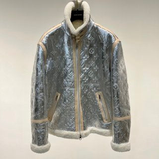 Louis Vuitton Monogram Mirror Shearling Jacket Grey Men's - FW21 - US