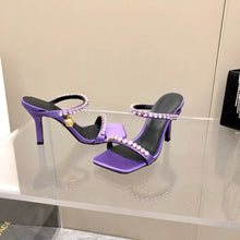 Load image into Gallery viewer, Versace Medusa Rhinestone Mules