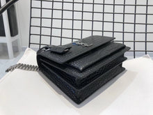 Load image into Gallery viewer, YSL Medium Sunset In Crocodile Embossed Shiny Leather Bag