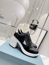 Load image into Gallery viewer, Prada Downtown High Heel Leather Sneakers