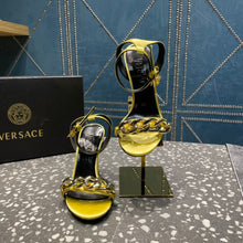 Load image into Gallery viewer, Versace Medusa Chain High Heel Sandals