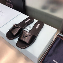 Load image into Gallery viewer, Prada Brushed Leather Slides