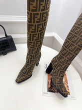 Load image into Gallery viewer, Fendi High-heeled FF Chenille Boots
