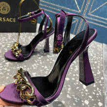 Load image into Gallery viewer, Versace Medusa Chain High Heel Sandals