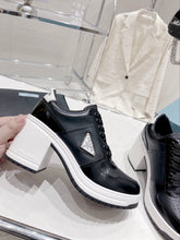 Load image into Gallery viewer, Prada Downtown High Heel Leather Sneakers