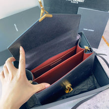 Load image into Gallery viewer, YSL Cassandra Medium Top Handle Bag in Grain Poudre Embossed Leather