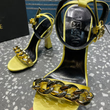 Load image into Gallery viewer, Versace Medusa Chain High Heel Sandals