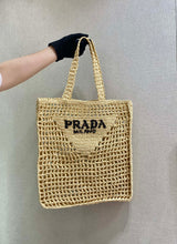 Load image into Gallery viewer, Prada Raffia Tote Bag