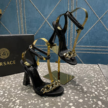 Load image into Gallery viewer, Versace Medusa Chain High Heel Sandals