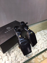 Load image into Gallery viewer, Versace Medusa Chain Mid Heel Nappa Leather Mule
