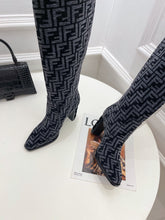 Load image into Gallery viewer, Fendi High-heeled FF Chenille Boots