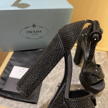 Load image into Gallery viewer, Prada Satin Platform With Crystals