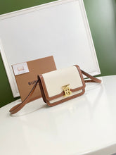 Load image into Gallery viewer, Burberry Small Two Tone Canvas Leather TB Bag