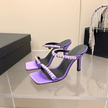 Load image into Gallery viewer, Versace Medusa Rhinestone Mules