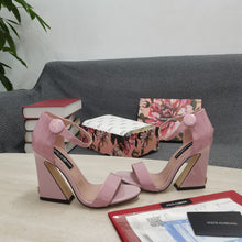 Load image into Gallery viewer, Dolce & Gabbana Nappa Leather Sandals With Geometric Heels