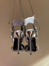 Load image into Gallery viewer, Tom Ford Mirror Leather And Crystal Stones Pointy Jewel Sandal