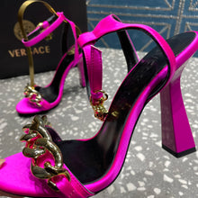 Load image into Gallery viewer, Versace Medusa Chain High Heel Sandals