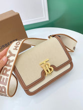 Load image into Gallery viewer, Burberry Small Votton Canvas Leather TB Bag