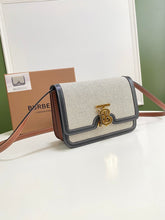 Load image into Gallery viewer, Burberry Small Tri Tone Canvas Leather TB Bag