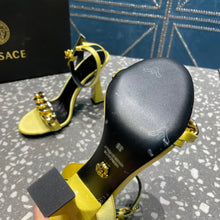 Load image into Gallery viewer, Versace Medusa Chain High Heel Sandals