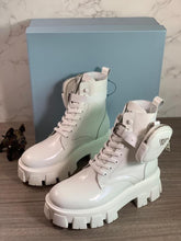 Load image into Gallery viewer, Prada Monolith brushed Rois Leather And Nylon Boots