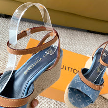 Load image into Gallery viewer, Louis Vuitton Helio&#39;s  Wedge Sandals
