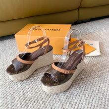 Load image into Gallery viewer, Louis Vuitton Helio&#39;s  Wedge Sandals

