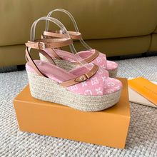 Load image into Gallery viewer, Louis Vuitton Helio&#39;s  Wedge Sandals
