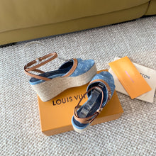Load image into Gallery viewer, Louis Vuitton Helio&#39;s  Wedge Sandals
