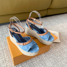 Load image into Gallery viewer, Louis Vuitton Helio&#39;s  Wedge Sandals
