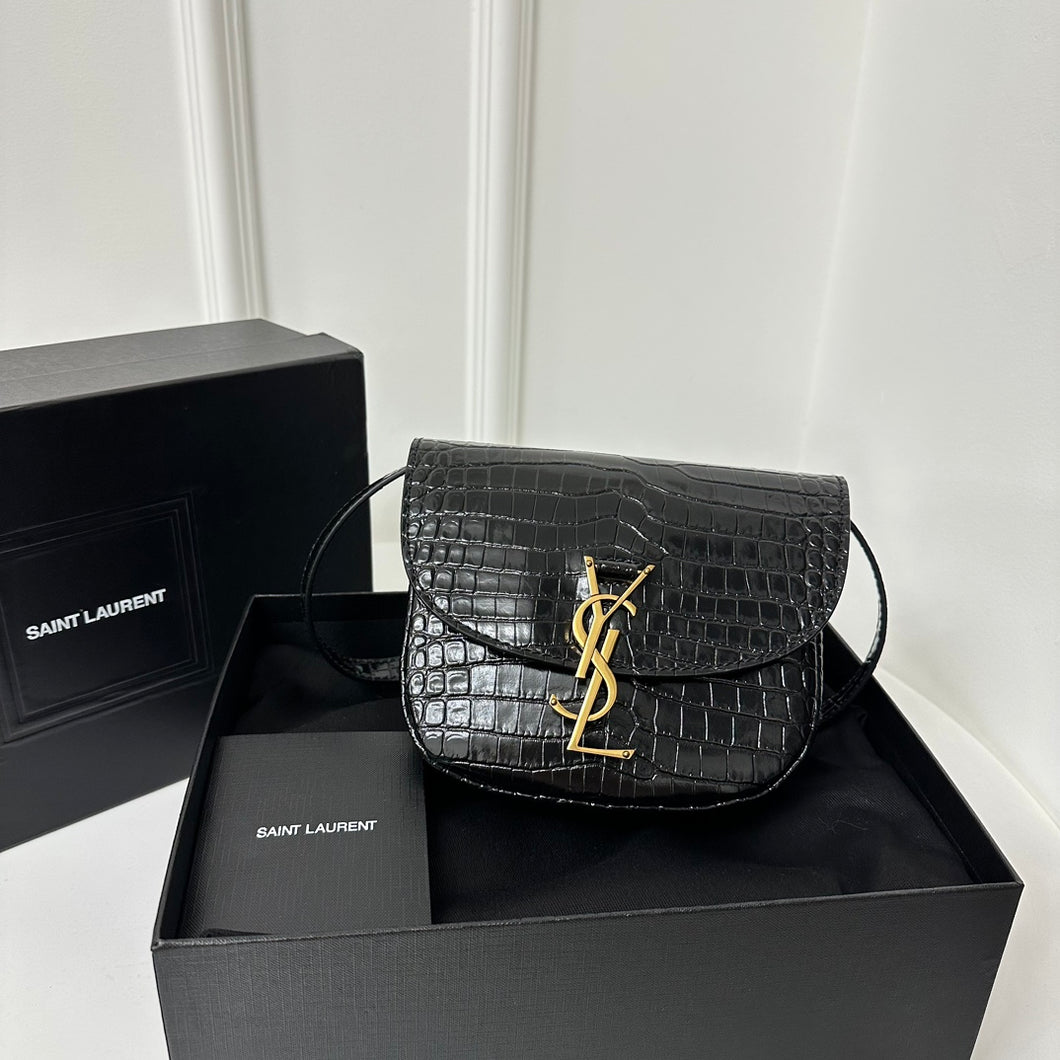 YSL Kaia Small Satchel Bag In Crocodile  Leather