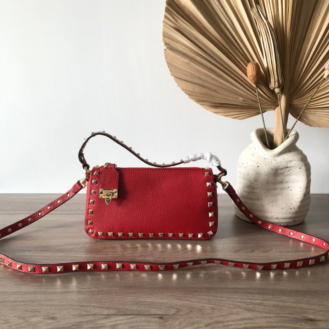 Valentino Garavani Small Rockstud  Grainy  Crossbody Bag