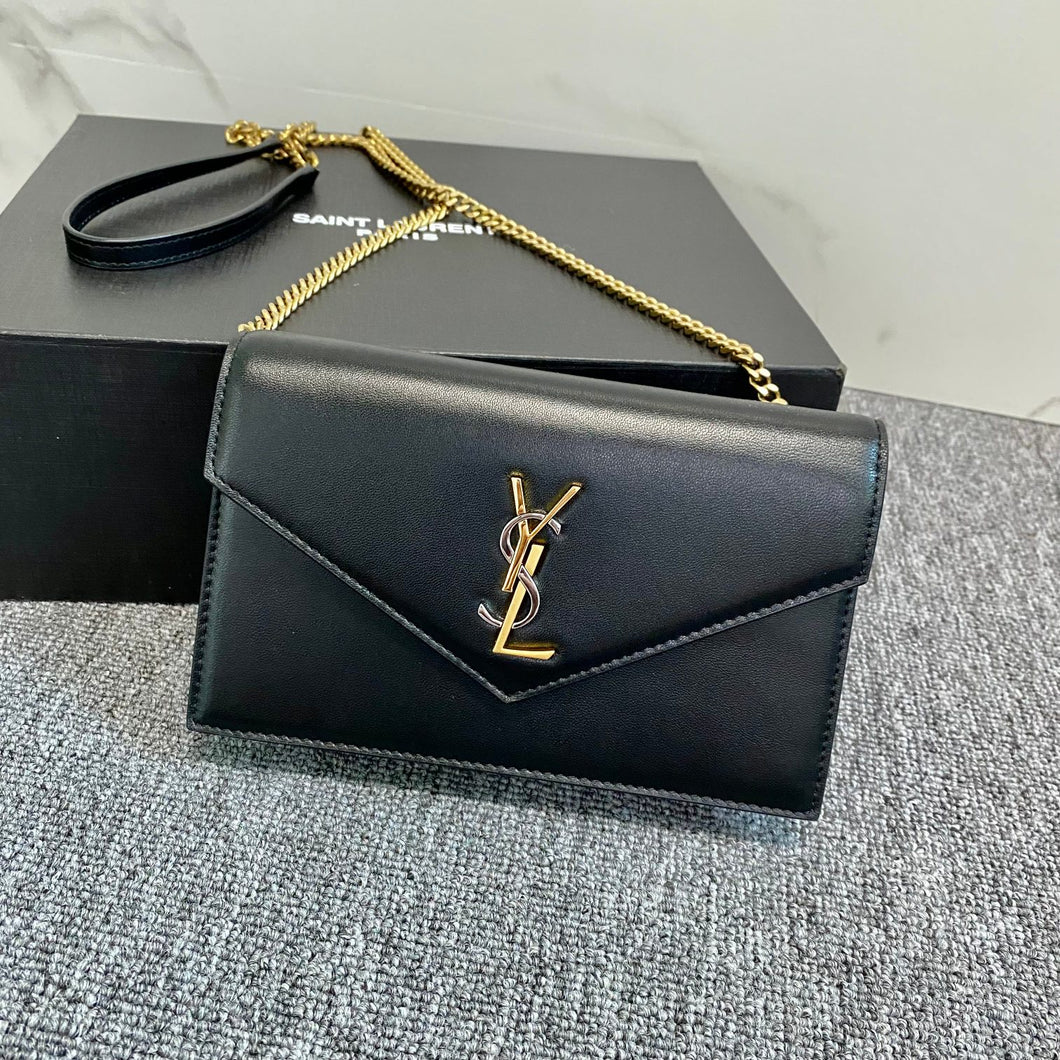 YSL Cassandre Envelope Chain Wallet In Smooth Leather