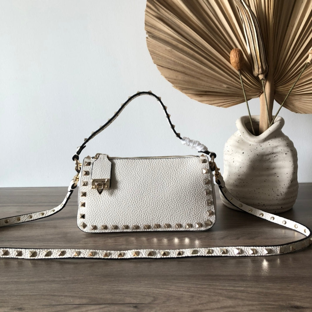 Valentino Garavani Small Rockstud  Grainy  Crossbody Bag
