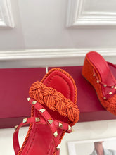 Load image into Gallery viewer, Valentino Rockstud Wedge Sandals
