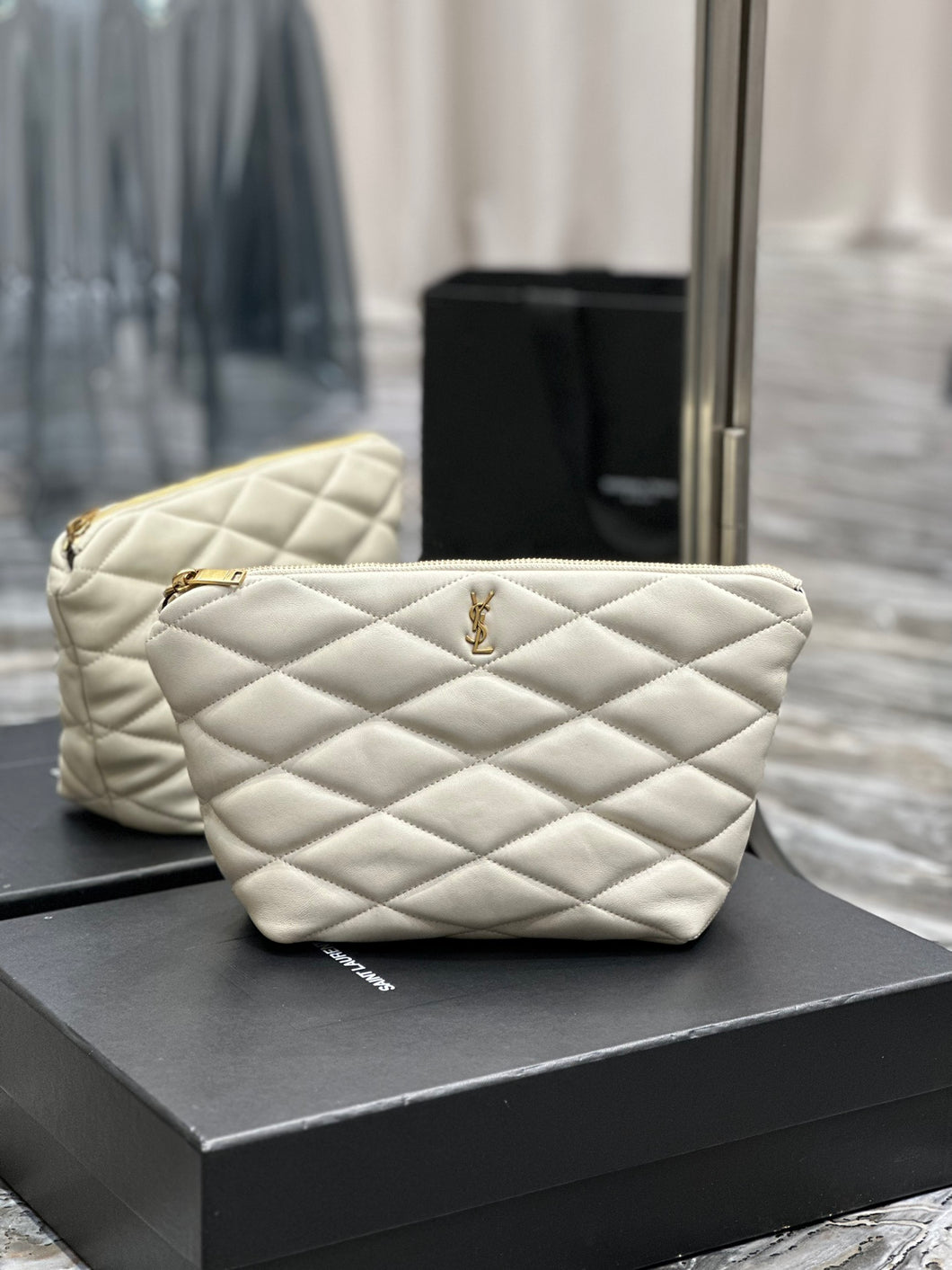 YSL Sade Quilted Leather Pouch