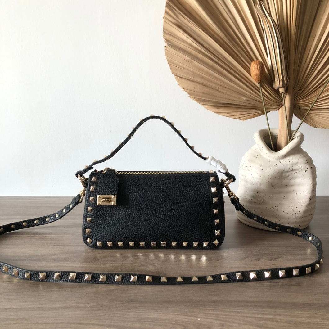 Valentino Garavani Small Rockstud  Grainy  Crossbody Bag