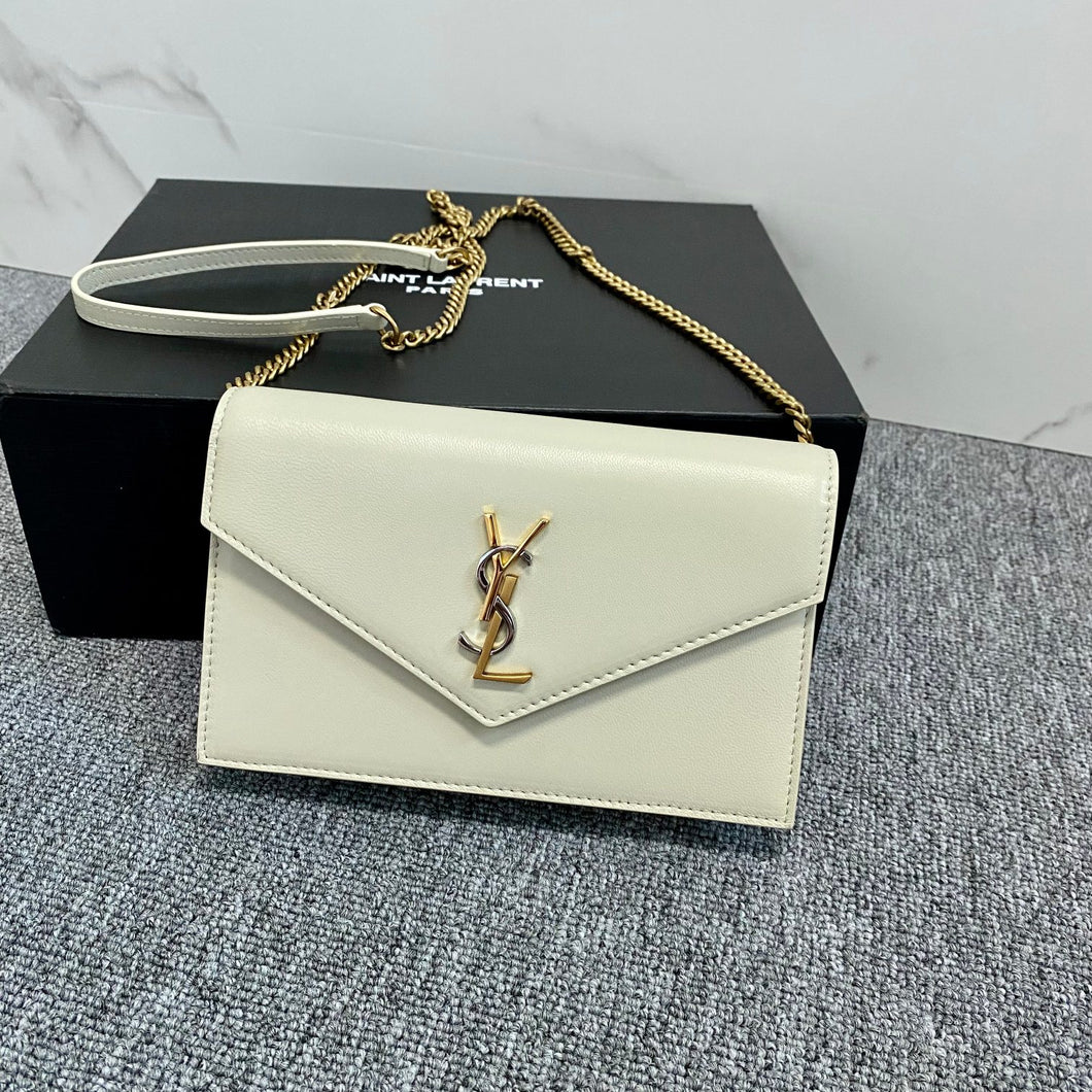 YSL Cassandre Envelope Chain Wallet In Smooth Leather