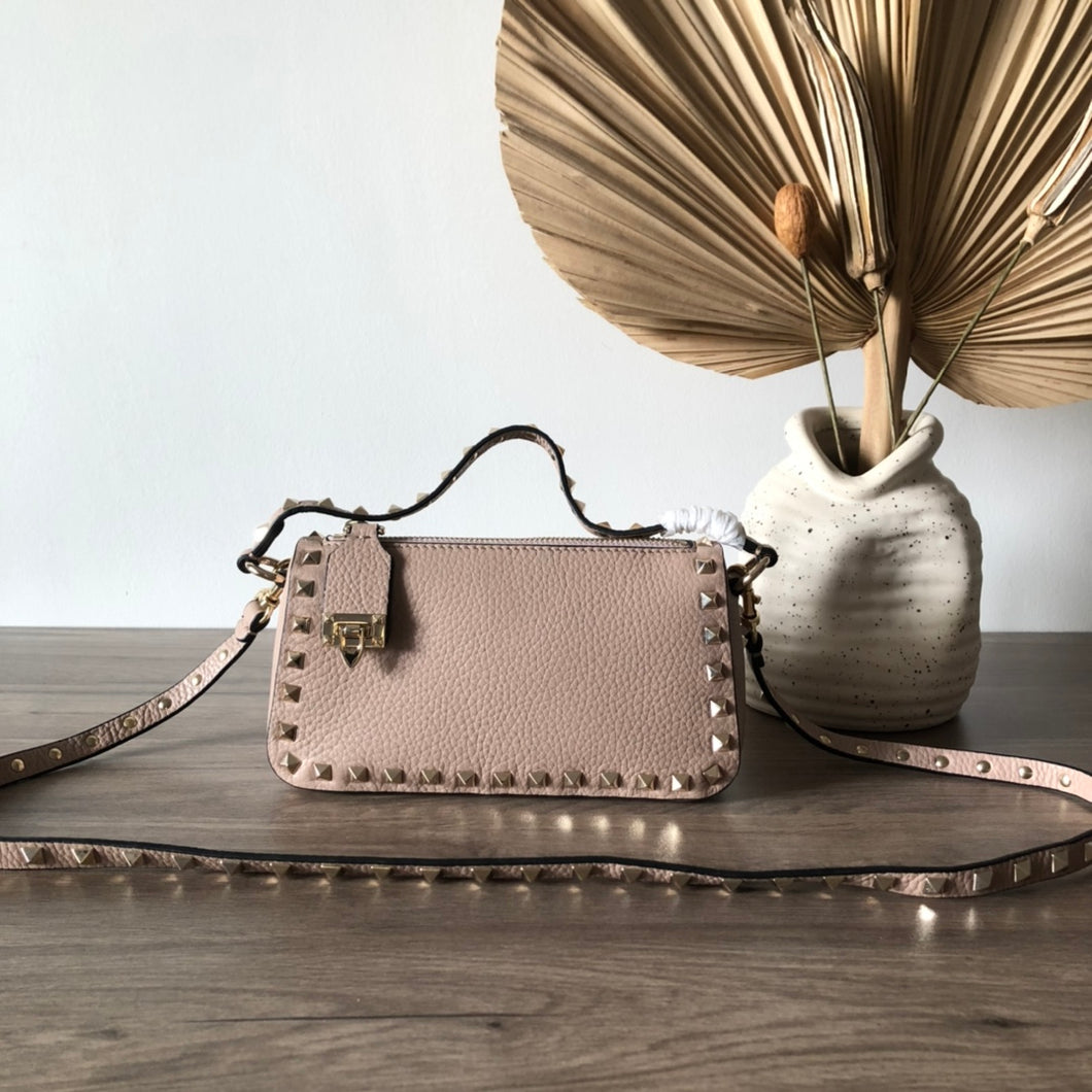 Valentino Garavani Small Rockstud  Grainy  Crossbody Bag