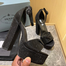 Load image into Gallery viewer, Prada Satin Platform With Crystals
