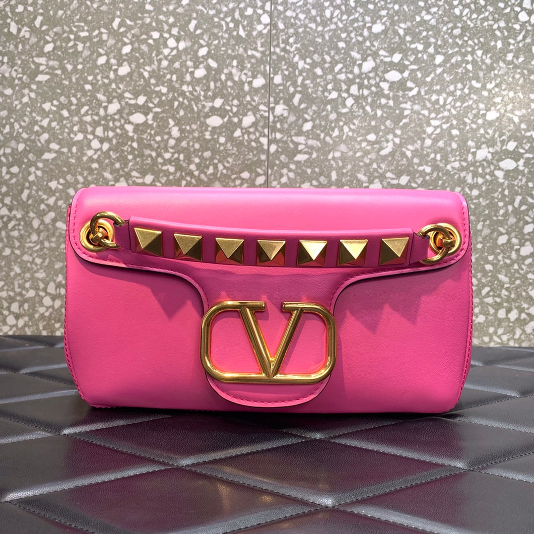 Valentino Stud Sign Nappa Shoulder  Bag