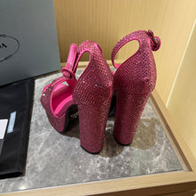 Load image into Gallery viewer, Prada Satin Platform With Crystals
