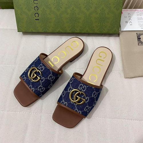 Gucci Slide Sandal With Double G - LUXURY KLOZETT