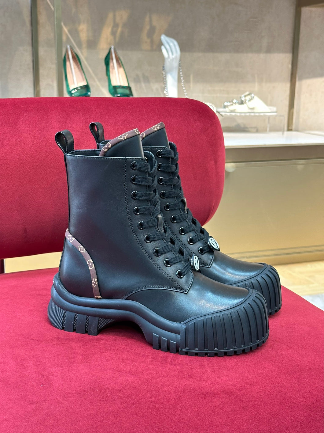 Louis Vuitton Ruby Flat Ranger Boots
